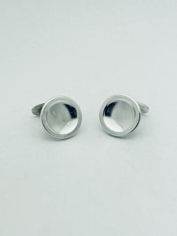 Georg Jensen Silver Cufflinks 108 Design Round Men's Accessory With Original Box