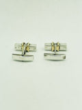 Tiffany & Co. X Cufflinks Sterling 18k Yellow Gold Post Design