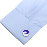 Hokusai Wave Cufflinks & Tie bar set - Blue