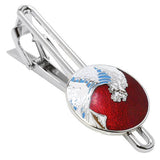 Hokusai Wave Cufflinks & Tie bar set - Red