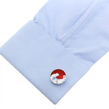 Hokusai Wave Cufflinks & Tie bar set - Red