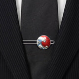 Hokusai Wave Cufflinks & Tie bar set - Red