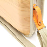 We put shoulder strap to our most popular plain line. More you use color change every day. Please enjoy the scent of real wood.