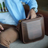 Postman Style Brown line. More you use color change every day. Please enjoy the scent of real wood.■ Material: Cedar, cotton canvas, hides, urethane paint (water-repellent finish)■ Size: Approximately W10 X H10 X D5inch, W18 X H15 X D2.8cm (including the handle)■ Weight: Approximately 520 g / 18oz■ Specifications: Inner Pocket 1x each side, Pen holder x 3 Double Fastener