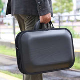 Our Flag Ship line Black with shoulder strap. More you use color change every day. Please enjoy the scent of real wood.■ Material: Cedar, cotton canvas, hides, urethane paint (water-repellent finish)■ Size: Approximately W18 X H12 X D2.8 inch, W18 X H15 X D2.8cm (including the handle)■ Weight: Approximately 930 g / 2 lbs■ Specifications: There are 2 middle sizes inner pocket at one side Double fastener make easy open and close B4 size documents storing is possible 17 inches of note PC storing is possible