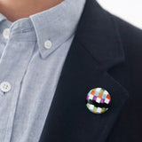 Kisso Multi Color Handmade Lapel Pin made from High-Quality EyeGlass material. Each Product is Grinded, Polished and cut out by hand. Kisso is Originally Eye Glasses Frame Maker and Factory in Sabae Fukui Japan.