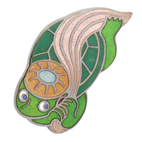 Kappa Lapel Pins Yokai associated with water whose folklore is found throughout Japan. At Sumida River, there is a story that Kappa was caught as it was trying to drag a horse into the water to use its tail hair for fishing. Yoshiwara and other places favored Kappa because it brings people into the water, or into there business.