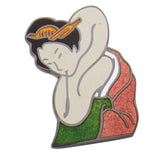 Roku Rokkubi Lapel Pins Yokai in human form who has long neck or whose neck is disconnected from the body said to be originally from China, There are different local folklores, but in Shin Yoshiwara, there is a story of a beautiful courtesan whose neck extended 30 cm as a haiku poet watched her throughout the night.