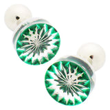 Edokiriko Cufflinks by Shuseki These Cufflinks are hand made in Japan from using Crystal Glass and high-quality sturdy rhodium. The cufflinks will come in a beautiful wooden cufflink box.