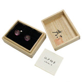 Edokiriko Cufflinks by Shuseki These Cufflinks are hand made in Japan from using Crystal Glass and high-quality sturdy rhodium. The cufflinks will come in a beautiful wooden cufflink box.