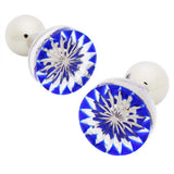 Edo Kiriko Cufflinks by Horiguchi GlassThe Beautiful Jewel-like cut glass "EDO KIRIKO". Edo kiriko is one of the Japanese original art crafts made by glass. These Cufflinks are hand made in Japan from using Edo Kiriko Glass and high-quality sturdy rhodium. The cufflinks will come in a beautiful wooden cufflink box.
