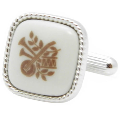 Royal Copenhagen Instruments & leaf Cufflinks Royal Copenhagen meets Tokyo cufflinks Royal Copenhagen – Purveyor to Her Majesty the Queen of Denmark since 1775. Manufacturer of hand-painted porcelain in dinnerware, figurines, collectibles. These Cufflinks are hand made in Japan from high-quality sturdy rhodium. The cufflinks will come in a beautiful cufflink box.