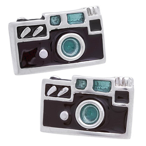 Black Camera Cufflinks Wear your Black Camera Cufflinks by Tokyo Cufflinks. They also are perfect gifts for groomsmen, friends, and husbands! These Cufflinks are hand made in Japan from high-quality sturdy rhodium. The cufflinks will come in a beautiful cufflink box.