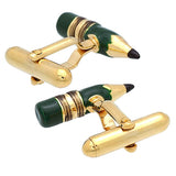 Green Pencil Cufflinks. Wear your Green Pencil Cufflinks by Tokyo Cufflinks. They also are perfect gifts for groomsmen, friends, and husbands! These Cufflinks are hand made in Japan from high-quality sturdy rhodium. The cufflinks will come in a beautiful cufflink box.