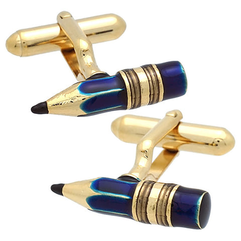 Blue Pencil Cufflinks. Wear your Blue Pencil Cufflinks by Tokyo Cufflinks. They also are perfect gifts for groomsmen, friends, and husbands! These Cufflinks are hand made in Japan from high-quality sturdy rhodium. The cufflinks will come in a beautiful cufflink box.