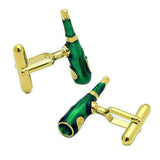 Gold Wine Bottle Cufflinks. Wear your Gold Wine Bottle Cufflinks by Tokyo Cufflinks. They also are perfect gifts for groomsmen, friends, and husbands! These Cufflinks are hand made in Japan from high-quality sturdy rhodium. The cufflinks will come in a beautiful cufflink box.