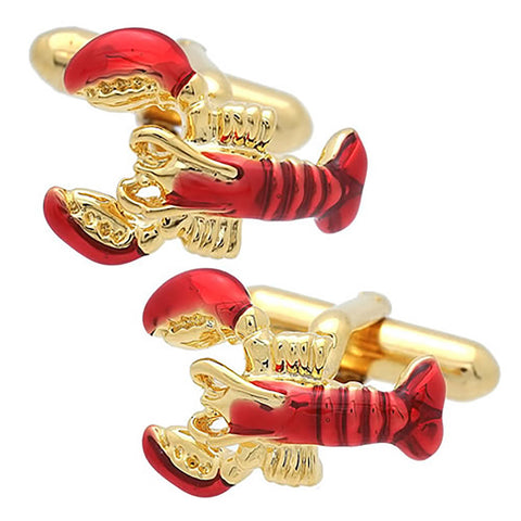 Gold Lobster Cufflinks. Wear your Gold Lobster Cufflinks by Tokyo Cufflinks. They also are perfect gifts for groomsmen, friends, and husbands! These Cufflinks are hand made in Japan from high-quality sturdy rhodium. The cufflinks will come in a beautiful cufflink box.