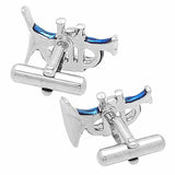 Blue Trumpet Cufflinks. Wear your Blue Trumpet Cufflinks by Tokyo Cufflinks. They also are perfect gifts for groomsmen, friends, and husbands! These Cufflinks are hand made in Japan from high-quality sturdy rhodium. The cufflinks will come in a beautiful cufflink box.