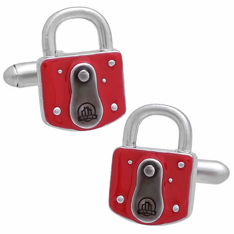 Red Padlock Key Cufflinks. Wear your Red Padlock Key Cufflinks by Tokyo Cufflinks. They also are perfect gifts for groomsmen, friends, and husbands! These Cufflinks are hand made in Japan from high-quality sturdy rhodium. The cufflinks will come in a beautiful cufflink box.