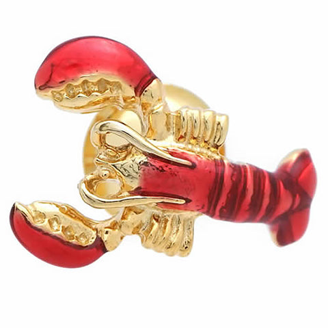 It is a Lapel Pin of lobster. A shiny red color ring shines in lobster. To get this cute lapel pin, place an order on the website. Size: Approximately 3/4" × 1/2" in. Material: Tin Alloy / Western White / Rhodium Plating / Epoxy resin. Color: Gold & Shine Red. Model: P0031