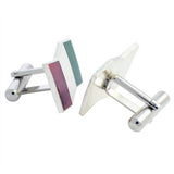 Red Green Flag Sterling Silver Cufflinks