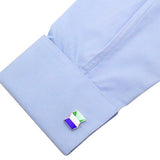 Blue Green Flag Sterling Silver Cufflinks