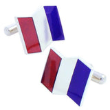 Red Blue Flag Sterling Silver Cufflinks