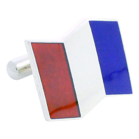 Red Blue Flag Sterling Silver Cufflinks