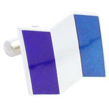 Purple Blue Flag Sterling Silver Cufflinks