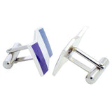 Purple Blue Flag Sterling Silver Cufflinks
