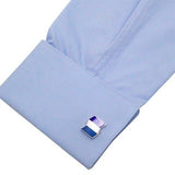 Purple Blue Flag Sterling Silver Cufflinks
