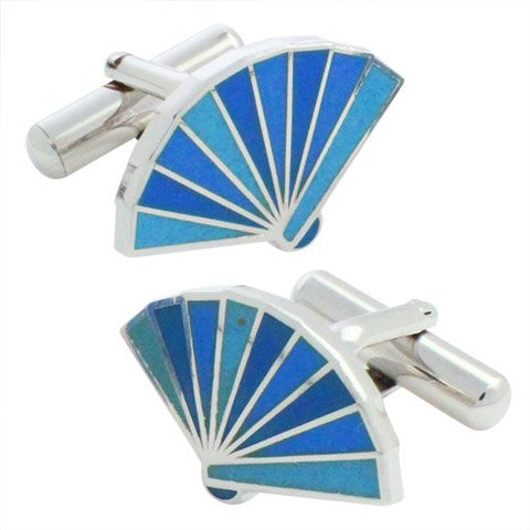 Fan Sterling silver cufflink