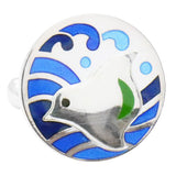 Wave Chidori Sterling Silver Cufflinks