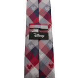 Mickey Mouse Red and Blue Plaid Men's Tie