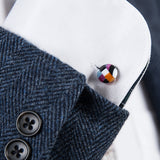 Kisso Marble Blue Handmade Cufflinks made from High-Quality EyeGlass material. Each Product is Grinded, Polished and cut out by hand. Kisso is Originally Eye Glasses Frame Maker and Factory in Sabae Fukui Japan. Sabae is world known place for Eye Glass factories. Sabae is the town of Eye Glass. Kisso made EyeGlass material to Cufflinks using the same craftsmanship.