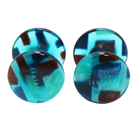 Kisso Marble Blue Handmade Cufflinks made from High-Quality EyeGlass material. Each Product is Grinded, Polished and cut out by hand. Kisso is Originally Eye Glasses Frame Maker and Factory in Sabae Fukui Japan. Sabae is world known place for Eye Glass factories. Sabae is the town of Eye Glass. Kisso made EyeGlass material to Cufflinks using the same craftsmanship.