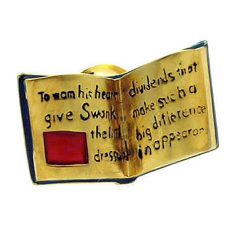 Get this Unique Gold Book Lapel Pin on the website. Size: Approximately 9/16" x 13/16" inch . Material: Brass · Plating paint · Epoxy resin. Color: Red, Black, Gold. Model: P0182