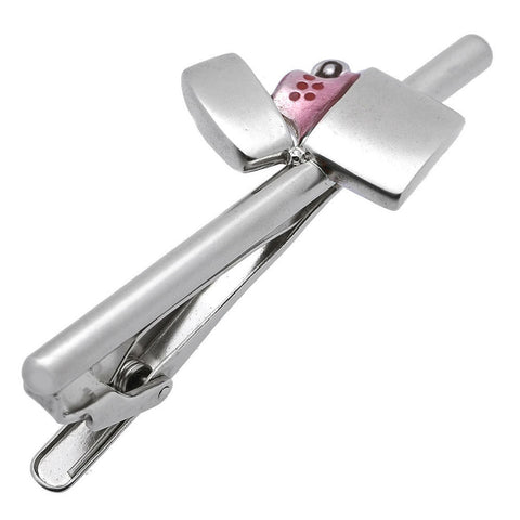 Silver Oil Lighter Tie Clip is a very cute Tie Clip from Tokyo Cufflinks. Place an order on the website and get delivered in a very beautiful box. Size: Approximately 2 5/16" X 15/16" inch. Material: Tin alloy / Brass / Plating process / Epoxy resin. Color: Silver & Purple. Model: T0031