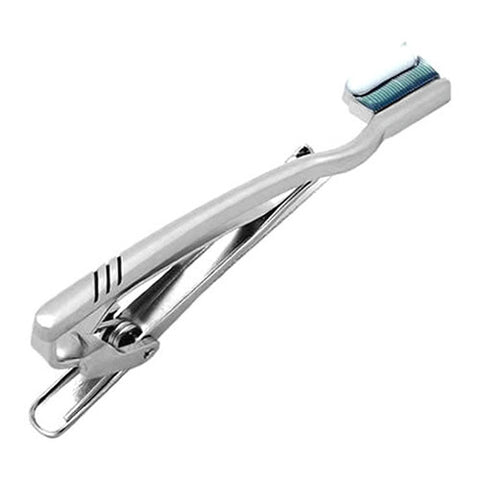 It's a cute Toothbrush Tie Clips. Order this Tie clip online. Size: Approximately 2 1/4" X 5/16" inch. Material: Tin alloy / Brass / Plating process / Epoxy resin. Color: Silver & Green. Model: T0032. Place an order on the website and get free shipping anywhere in the USA.
