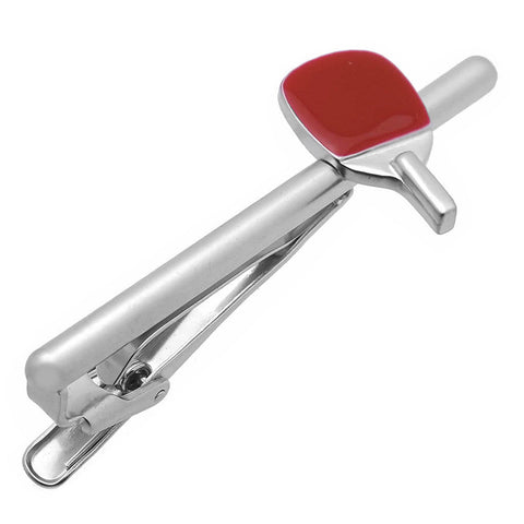 It's a cute Table Tennis Racket Tie Clips. Order this Cute Tie Clip Online and get delivered in a very beautiful box. Size: Approximately 2 5/16" X 7/8" inch. Material: Tin alloy / Brass / Plating process / Epoxy resin. Color: Silver & Red. Model: T0036. Buy This Tie Clip Online and get free shipping anywhere in the USA.