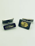 Georg Jensen Sterling Silver 18K Cufflinks 59A  Denmark 1950 Pilstrup