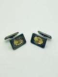 Georg Jensen Sterling Silver 18K Cufflinks 59A  Denmark 1950 Pilstrup