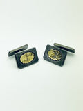 Georg Jensen Sterling Silver 18K Cufflinks 59A  Denmark 1950 Pilstrup