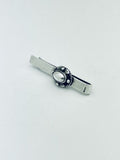 Georg Jensen. Sterling Silver Tie Bar / Clip with Hematiite #17.