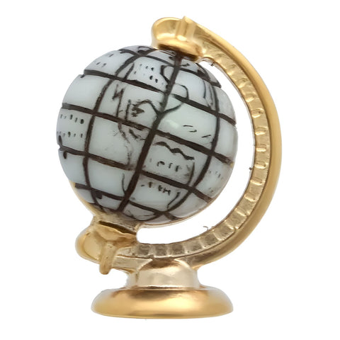 Gold White Globe Lapel Pin