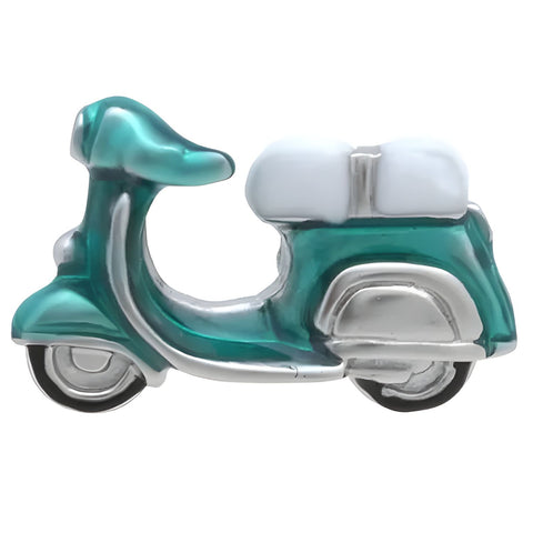 Emerald Blue Scooter Lapel Pin