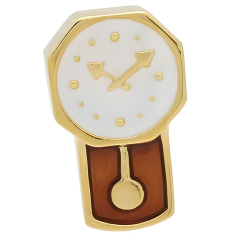 Gold Wall Clock Lapel Pin