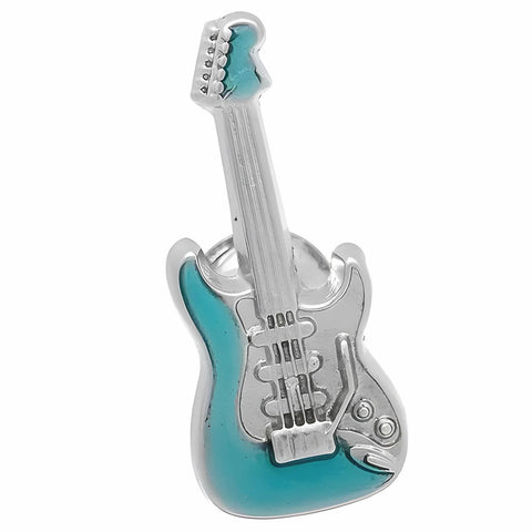 Blue Electric Guitar Lapel Pin