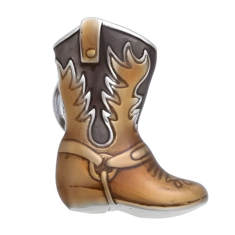 Brown Western Boots Lapel Pin