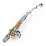 Brown Fishing Rod Reel Tie Clip